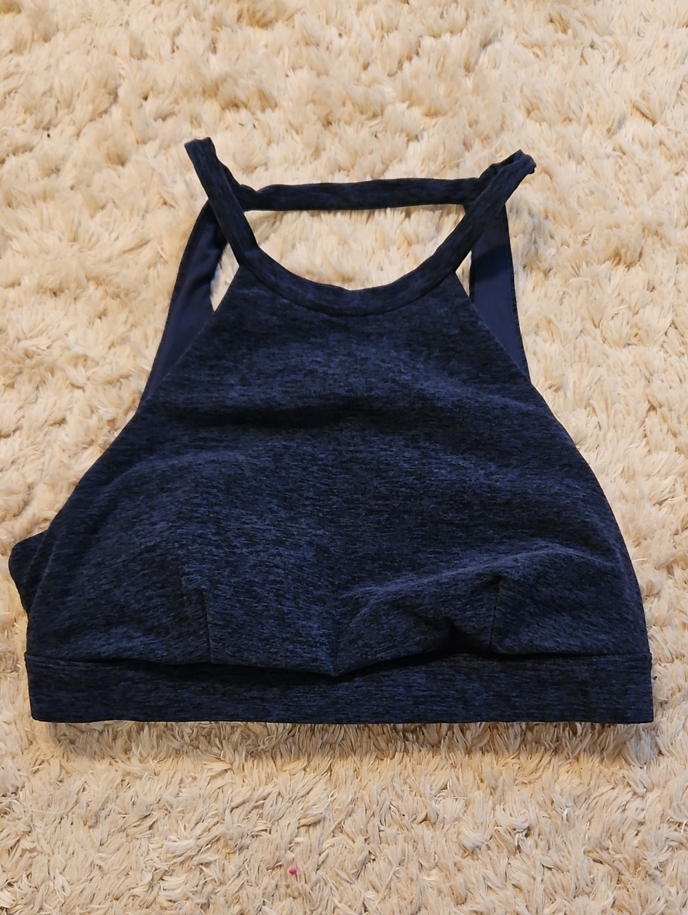 ALO Yoga Navy Heather High-Neck Sports Bra